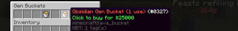 Gen buckets that generate cobble and obsidian walls! These are like custom enchantments